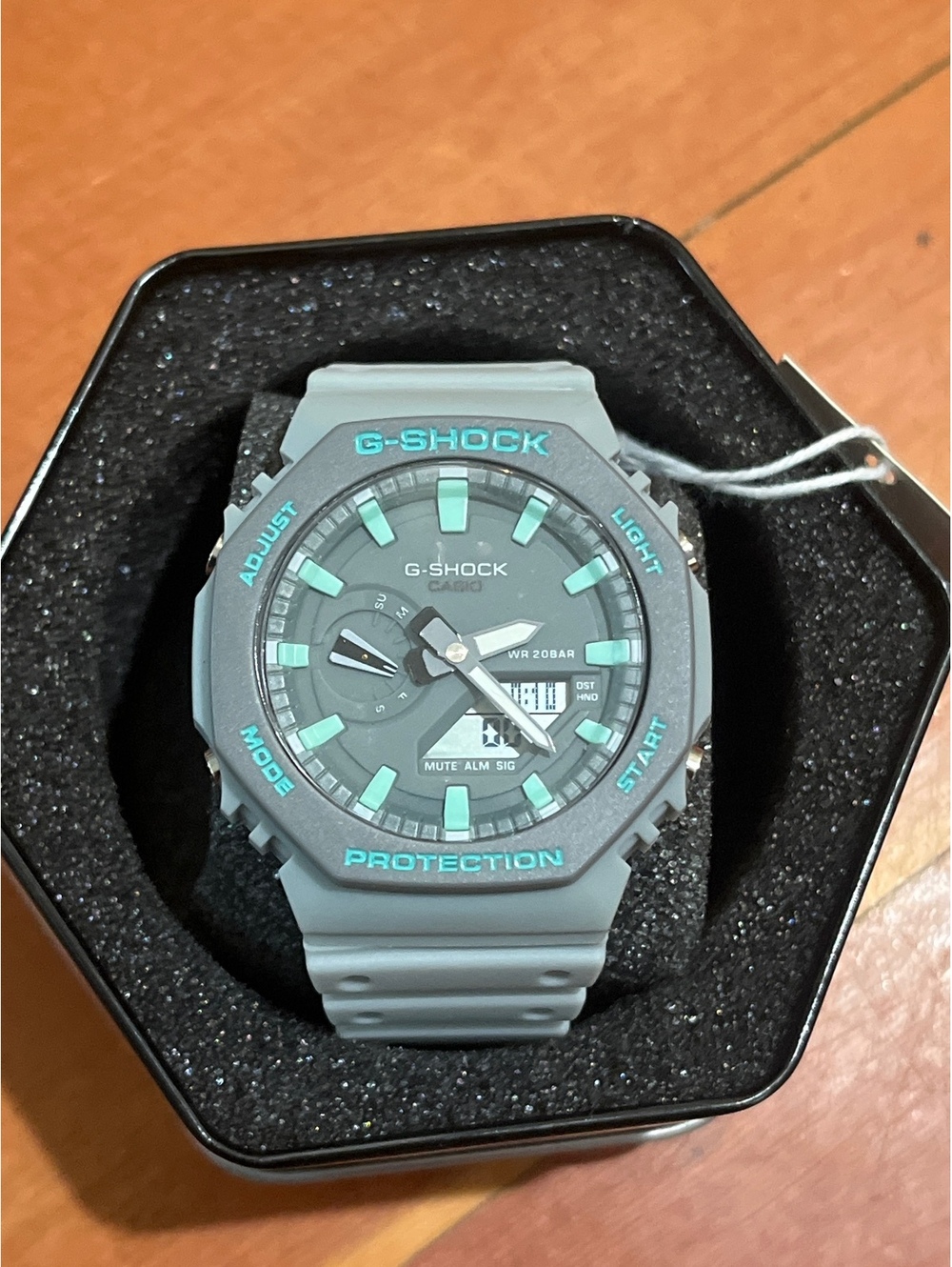 G-Shock Analog-Digital Watch with Blue Accents, Water-Resist